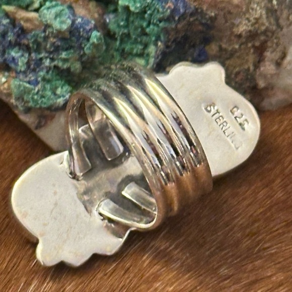 Turquoise sterling balls southwestern sterling silver ring - Picture 7 of 8